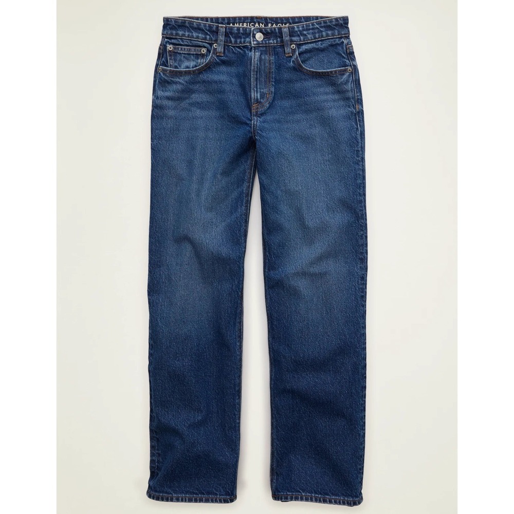 American Eagle Women 12 Regular Stovepipe High Rise Straight Leg Jeans Blue